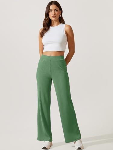 Image of Pinkmint Women's Poly Lycra Trouser, High Waist Flared Korean Trousers, Trendy Casual Wear for Daily & Travel Use (Available in Plus Size)