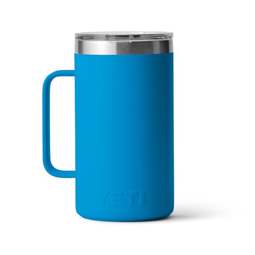 YETI Rambler 24 oz Mug, Vacuum Insulated, Stainless Steel with MagSlider Lid, Big Wave Blue