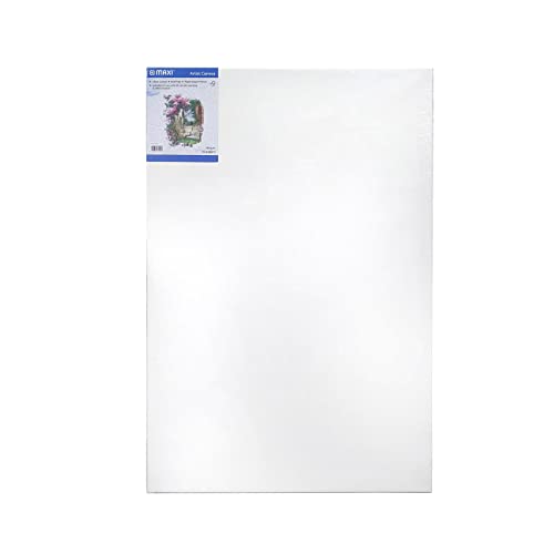 MAXI Stretched Painting Canvas Board 380 Gsm 70X100cm For Oil & Acrylic Artist Drawing Paints White MX-CNV3-70x100