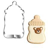 Auktosmn Baby Bottle Cookie Cutter-3.78' Stainless Steel-Dishwasher Safe-Cookie Cutters for Baby Shower, Christmas, Gender Reveal Baking - Fondant & Biscuit Mold for Baby Theme Cookies