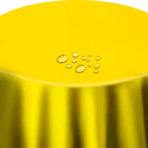 Lacktischdecke Wachstuch Wachstischdecke Gelb Rund 120 cm abwaschbare Tischdecke, Gartentischdecke, wasserabweisend