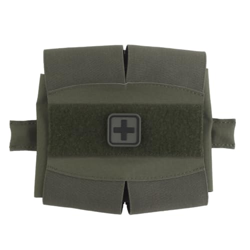 Pochette tactique micro IFAK grande taille, trousse médicale EDC verte avec passants Molle