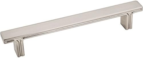 Jeffrey Alexander 867-128SN Anwick 6-3/8" L Rectangle Cabinet Pull - 128 mm Center-to-Center in Satin Nickel