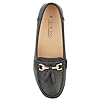 Ladies Nautical Wide FIT Leather Smart Loafer Tassel Moccasin Flat Slip On Comfort Shoe Size 4-8 (UK 5/ EU 38, Black) #1