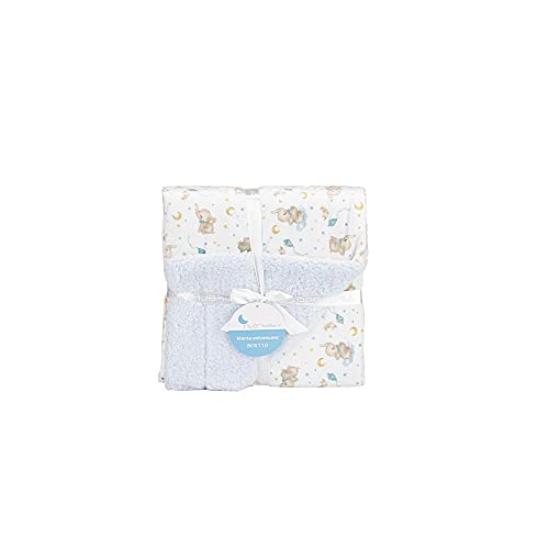 Miniatura 7 de Interbaby - Manta Bebe Recien Nacido Mantita Bebe 100 Poliéster, Terciopelo, Suave, Cómoda, Cálida Manta Meses Bebe 80x110cm, Unisex, Para Cunas, Carritos Elefante Borreguillo Azul