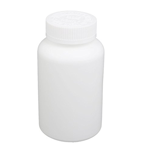 Aexit 300ml Plastic gauge Bottle White DIY Thicker Round Bottle w Cover