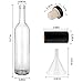 GUANENA 8 Pack 750ml Clear Glass Bottles with Cork Lids and PVC Shrink Capsules, Empty Home Brewing Wine Bottles with Funnel for Sparkling Wine, Juice, Kombucha, Beverages