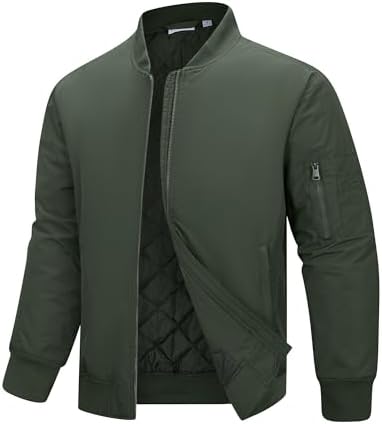 33,000ft Bomberjacke Herren Wasserdichte Übergangsjacke Leichte Steppjacke | Winddicht Gefüttert Jakce Herren Fliegerjacke Pilotenjacke Sportjacke mit 4 Taschen Winterjacke für Wan