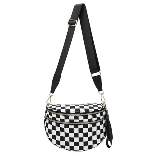 Sac bandoulière et blanc à carreaux sac à main d'épaule femme