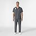 W123 Men's V-Neck Scrub Top Pewter