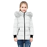 Generisch Unisex Kinder Winterjacke Mädchen Jungen Steppjacke Warme Daunenjacken mit Fellkapuze...