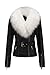 Bellivera Chaqueta Corta de Piel Sintética para Mujeres, Chaqueta de Moto con...