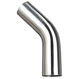 KOTVTM 4' (102mm) OD 45 Degree Aluminum Elbow Pipe Intercooler Pipe Air Intake Tube, 1.5D Radius, Aluminum Alloy Tube High polished
