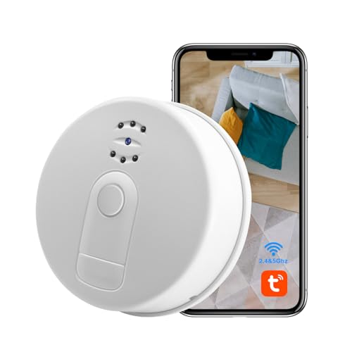 LXMIXMI Caméra Cachée Wi-FI 5G, Caméra Cachée dans Un Détecteur de Fumée, Minicaméra Espion...