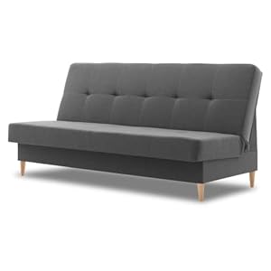 Klappcouch Artem 193×93 mit schlaffunktion – Klassisch Design – Holzfüße – Auswahl an Farben (Hugo 10)