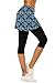 Ekouaer Skirted Leggings for Women Tennis Golf Skorts Capris Gym Yoga Legging with Skirts Blue Floral
