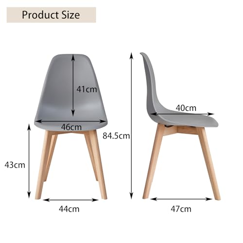 Miniatura 3 de Grandca Home Nordica Silla De Comedor Pack 8 Sillas Comedor Madera Moderna Para Oficina Cocina Gris-8 Sillas