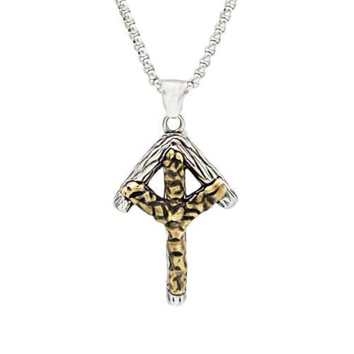 Collar de runas vikingas nórdicas Colgante de acero de titanio vintage para hombre Joyería personal con estilo de acero inoxidable