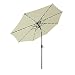 Produktbild AufuN Sonnenschirm 300cm mit kurbel und Solarbetriebene Weiß LED UV Schutz Neigbar 40+ - Beige Alu Balkon Terrassenschirm Marktschirm Gartenschirm (Beige)