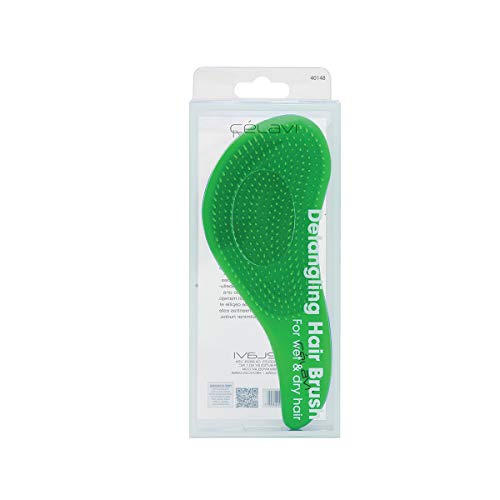 Celavi Detangling Wet or Dry Hair Brush for All Hair Types Good for Kids (Green)