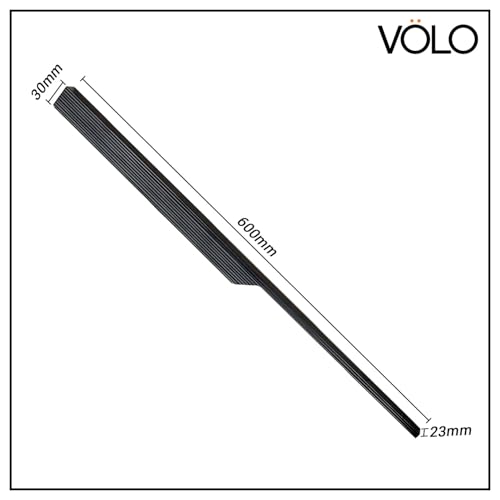 Image of VOLO Cabinet Handle - Multi-Use Pull Handle for Wardrobes, Drawers, Sliding Closets, and Doors in Kitchen, Office, Bedroom (SAC-59) (1 Pair Left & Right) (Black, 600MM (24 Inch))