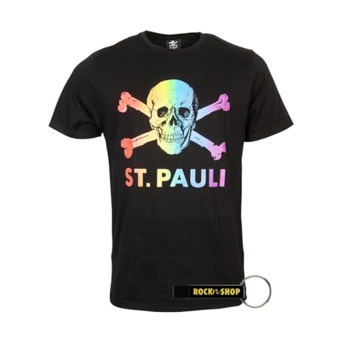 FC St. Pauli T-Shirt Top Print Skull Rainbow Collection 2020 Men's Black + 2 x Fanergy Grape Sugar, black, L FC St. Pauli T-Shirt Top Print Skull Rainbow Collection 2020 Men's Black + 2 x Fanergy Grape Sugar, black, L