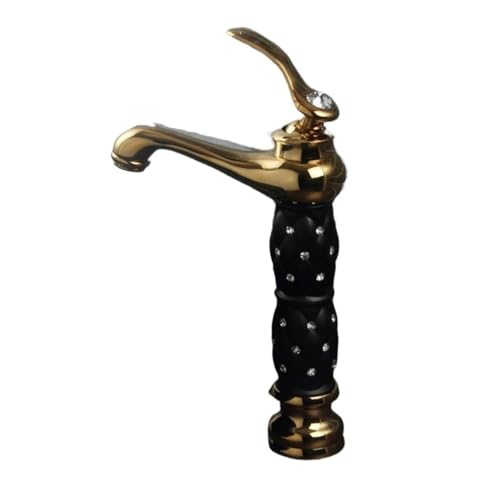 Robinet mitigeur eau chaude froide G1006-2 long en laiton doré pour vasque