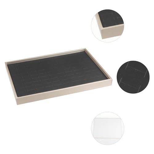Insert de tiroir modulable pour bagues et bijoux en simili cuir noir - 3