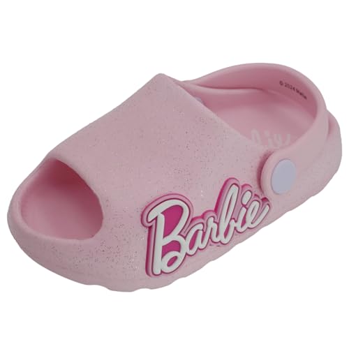 Barbie Toddler Girls' Cloud Slides - Cute & Comfy Slip-On Sandals for Summer, Pool, or Beach - Pink and Lilac, Size 6
