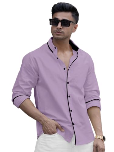 Image of Shirt for Men Casual Shirt,Solid Cotton,Plain Full Sleeve, Regular Fit,Everyday Fashion Wear