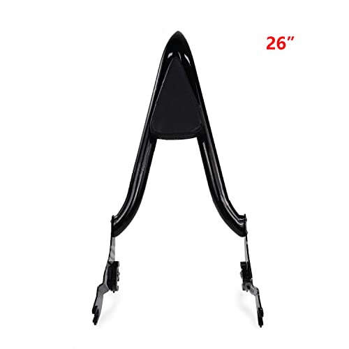 [New Generation] 26" Height Black Sissy Bar, Detachable Passenger Backrest Rear Pad Compatible For Harley Davidson Touring Models 2009-2023 Street Glide Road Glide Electra Glide Road King #TOP1