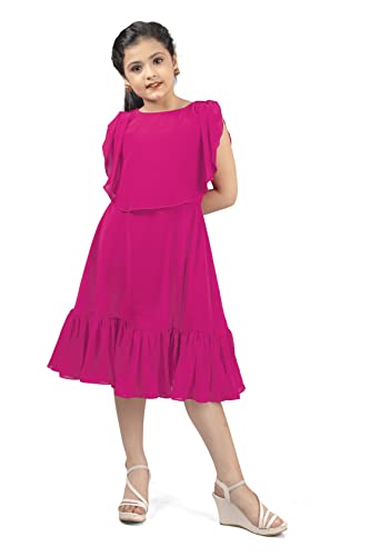 Image of Fashion Dream Girls Calf Length Ruffle Dresses (Pink 3-4 Year)