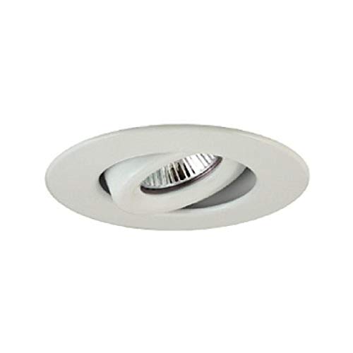 Jesco Lighting TM208WH 2-Inch Aperture Line Voltage Trim Recessed Light, Adjustable Gimbal Ring, White Finish