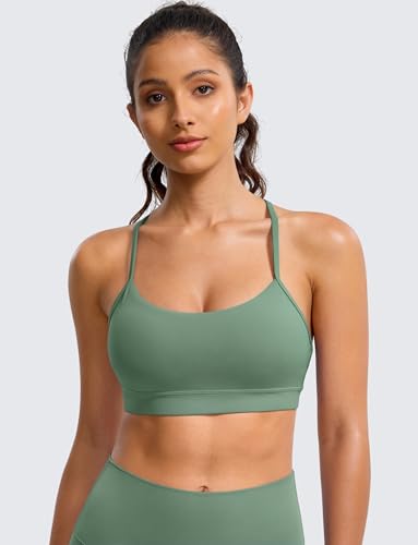 Image of BAYDI Clouduxi Y Back Sports Bra for Women - Padded Racerback Spaghetti Strap Low Impact Workout Yoga Bra, A-C Cups