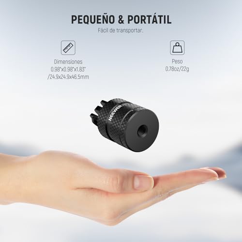 NEEWER Action Camera Trípode Montaje Adaptador Compatible con GoPro Hero 13 Go Pro 12 11 10 9 Black dji Osmo Action 5 Pro 4 3, 360° Giratorio 1/4"-20 a 3 Prong Mount para 1/4 Accesorio Estándar,GP-89 - imagen 4