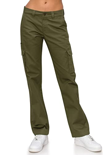 KHAKI & BLUE Women's Work Pants – Mid Rise Relaxed