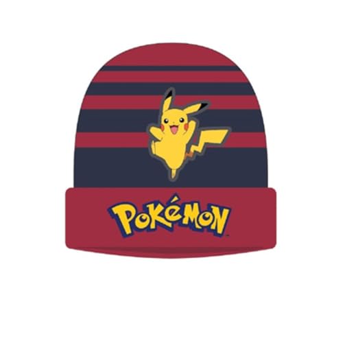 Disney Pokemon, Bonnet, Enfant, Extensible (2 à 8 Ans), Doux, Mignon, Chaud, Chapeaux, Fille, Garçon, Modèle POK22-2310-S2-36-36 CM