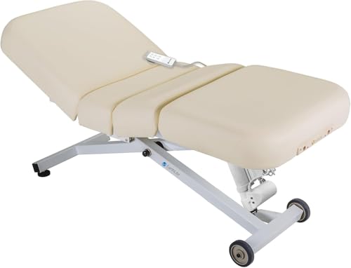 Image of EarthLite Ellora Electric Lift Salon Massage Table, Manual Tilt, Made in USA, 32 inch x 73 inch, Vanilla Creme