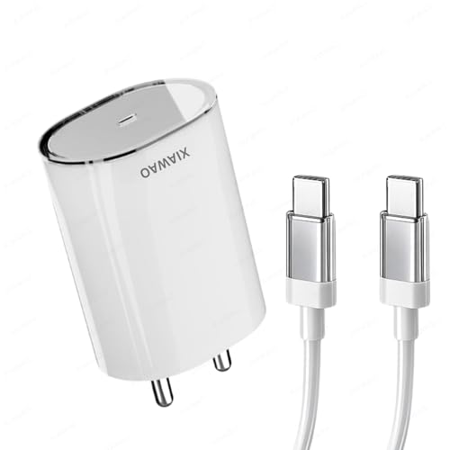 Image of Original 45W Super Fast USB-C Charger with Cable|Compatible with Nothing Phone 3a|PD Charger for Rapid Charging|Slim & Travel-Friendly Power Adapter |, White
