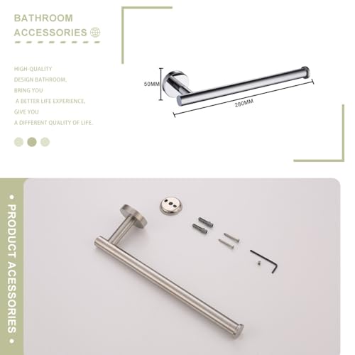 Support mural porte-serviettes or brossé avec kit accessoires complet