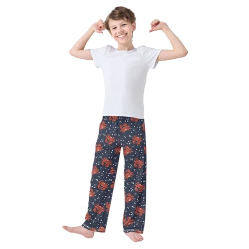 Boys' Pants Crab Sea Animal Dark Pattern Long Bottoms Jogger Pants Elastic Waist Trousers with Pockets S-XL2
