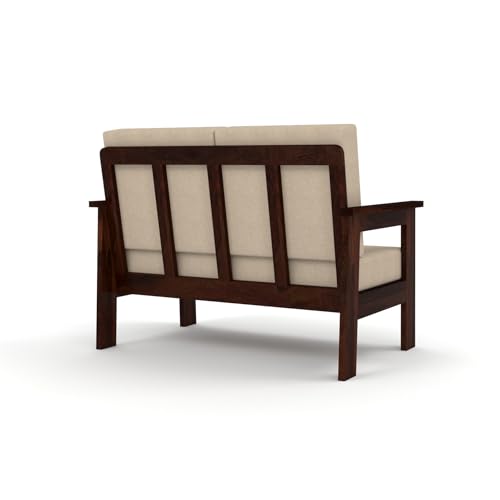Image of Sheesham Wooden 4 Seater Sofa for Living Room | Solid Wood Sofa | Rosewood Sofa Set for Home & Office | Lounge (Walnut, 4 Seater)