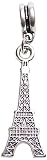 Buckets of Beads Eiffel Tower Dangle Charm Bead Fits Most Major Charm Bracelets For Women and Girls