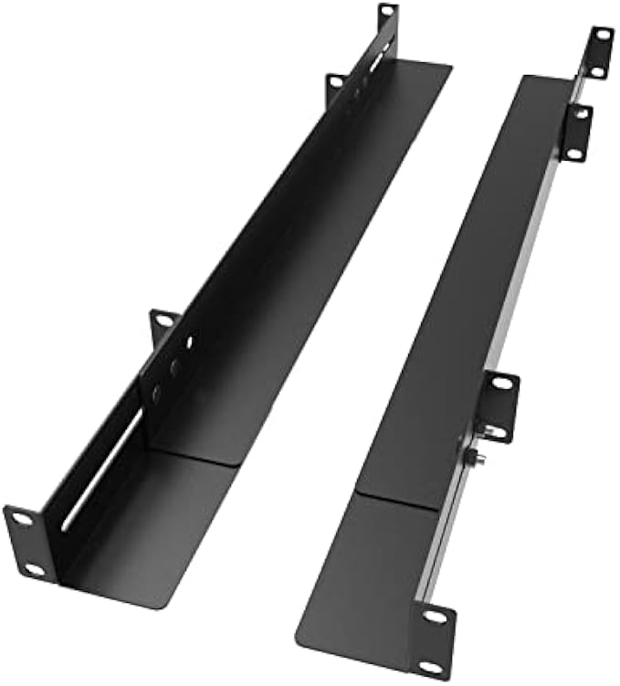 JINGCHENGMEI 1U 19 inch Server Rack Rails -15-24 inch Adjustable Depth - Universal 4 Post Rack Mount Rails for Network Equipment, Server, UPS Mounting Rail Kit (1URR15-24IN)