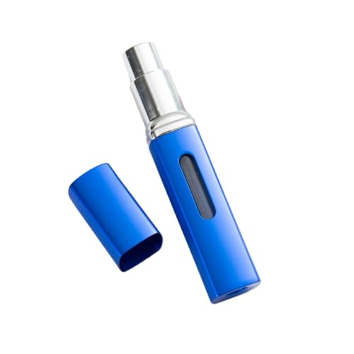 Square Self-Pumping Perfume Atomizer 8ml - Aluminum Bottom-Fill Spray Bottle for Portable & Easy Refills (royal blue,8ml)