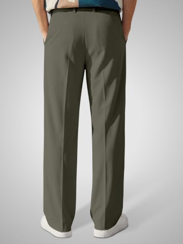 Image of FTX Men's Korean Style Casual Trouser | Premium Lycra Stretch Fabric | Smart Regular Fit | 2 Side Pockets | Comfortable Stretchable Everyday Wear Pants