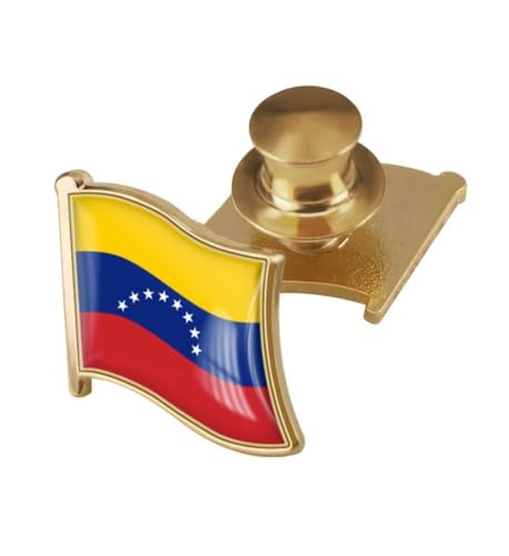 Image of vmcoatdu Country Flag Backs Locking Pin Keepers Locking Clasp Pin Badge International Travel Brooch Metal Alloy Souvenir Pin 0.75x0.7 Inch Small Pin
