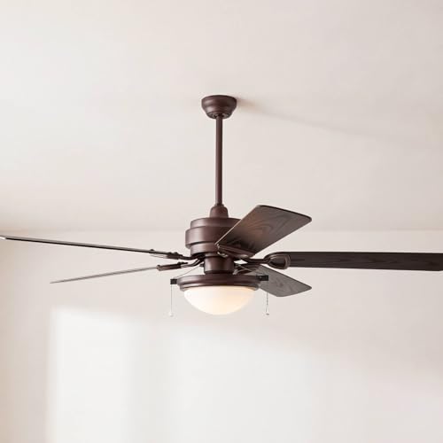 Casa Vieja 52' Marina Breeze Industrial Rustic Farmhouse Indoor Outdoor Ceiling Fan with LED Light Oil Brushed Bronze Brown Wet Rated for Patio Exterior House Home Porch Gazebo Garage Barn