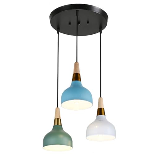 CSSYKV 3 Lámparas Colgantes De Iluminación para Comedor, De Mesa, De Decoración Candelabros Única Base Rústica E26 E27 Linterna De Metal Mate Creative LED Colgante Lámpara De Techo Colgante