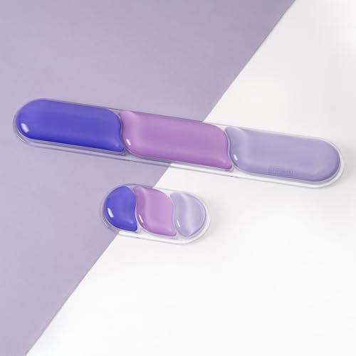 Image of EPOMAKER CloudGel Wrist Rest for Keyboard and Mouse, 2 Pieces | Silicone Wrist Support, Anti-Slip Rubber Bottom, Ergonomic Design, Suitable for Office /Computer /Laptop /Gaming (Purple)